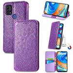 For UMIDIGI A9 Blooming Mandala Embossed Pattern Magnetic Horizontal Flip Leather Case with Holder & Card Slots & Wallet(Purple)