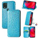 For Motorola G Stylus 5G Blooming Mandala Embossed Pattern Magnetic Horizontal Flip Leather Case with Holder & Card Slots & Wallet(Blue)