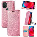 For Motorola G Stylus 5G Blooming Mandala Embossed Pattern Magnetic Horizontal Flip Leather Case with Holder & Card Slots & Wallet(Pink)