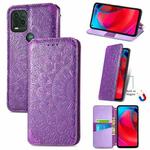 For Motorola G Stylus 5G Blooming Mandala Embossed Pattern Magnetic Horizontal Flip Leather Case with Holder & Card Slots & Wallet(Purple)