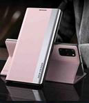 For Samsung Galaxy S20 FE Side Electroplated Magnetic Ultra-Thin Horizontal Flip Leather Case with Holder(Pink)
