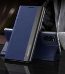 For Samsung Galaxy A32 5G Side Electroplated Magnetic Ultra-Thin Horizontal Flip Leather Case with Holder(Dark Blue)
