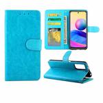 For Xiaomi Redmi Note10 5G /  Poco M3 Pro Crazy Horse Texture Leather Horizontal Flip Protective Case with Holder & Card Slots & Wallet & Photo Frame(Baby Blue)