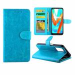For OPPO Narzo 30 5G / Realme V13 5G / Realme 8 5G / Realme Q3I 5G Crazy Horse Texture Leather Horizontal Flip Protective Case with Holder & Card Slots & Wallet & Photo Frame(Baby Blue)