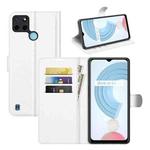 For OPPO Realme C21Y Litchi Texture Horizontal Flip Protective Case with Holder & Card Slots & Wallet(White)