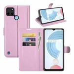 For OPPO Realme C21Y Litchi Texture Horizontal Flip Protective Case with Holder & Card Slots & Wallet(Pink)