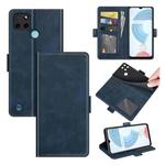 For OPPO Realme C21Y Dual-side Magnetic Buckle Horizontal Flip Leather Case with Holder & Card Slots & Wallet(Dark Blue)