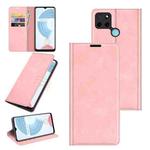 For OPPO Realme C21Y Retro-skin Business Magnetic Suction Leather Case with Holder & Card Slots & Wallet(Pink)