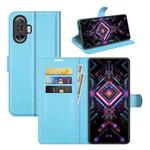 For Xiaomi Poco F3 GTLitchi Texture Horizontal Flip Protective Case with Holder & Card Slots & Wallet(Blue)