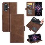 For Xiaomi Poco F3 GT Dual-side Magnetic Buckle Horizontal Flip Leather Case with Holder & Card Slots & Wallet(Brown)