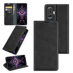 For Xiaomi Poco F3 GT Retro-skin Business Magnetic Suction Leather Case with Holder & Card Slots & Wallet(Black)