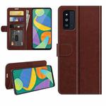 For Samsung Galaxy F52 5G R64 Texture Single Horizontal Flip Protective Case with Holder & Card Slots & Wallet& Photo Frame(Brown)