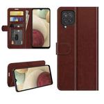 For Samsung Galaxy F12 / M12 R64 Texture Single Horizontal Flip Protective Case with Holder & Card Slots & Wallet& Photo Frame(Brown)
