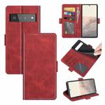 For Google Pixel 6 Pro Dual-side Magnetic Buckle Horizontal Flip Leather Case with Holder & Card Slots & Wallet(Red)