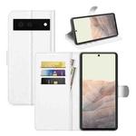 For Google Pixel 6 Litchi Texture Horizontal Flip Protective Case with Holder & Card Slots & Wallet(White)