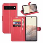 For Google Pixel 6 Litchi Texture Horizontal Flip Protective Case with Holder & Card Slots & Wallet(Red)