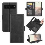 For Google Pixel 6 Dual-side Magnetic Buckle Horizontal Flip Leather Case with Holder & Card Slots & Wallet(Black)