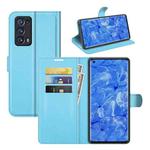 For OPPO Reno6 Pro+ 5G Litchi Texture Horizontal Flip Protective Case with Holder & Card Slots & Wallet(Blue)