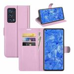 For OPPO Reno6 Pro+ 5G Litchi Texture Horizontal Flip Protective Case with Holder & Card Slots & Wallet(Pink)
