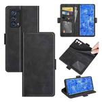 For OPPO Reno6 Pro+ 5G Dual-side Magnetic Buckle Horizontal Flip Leather Case with Holder & Card Slots & Wallet(Black)
