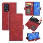 For OPPO Reno6 Pro+ 5G Dual-side Magnetic Buckle Horizontal Flip Leather Case with Holder & Card Slots & Wallet(Red)