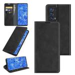 For OPPO Reno6 Pro+ 5G Retro-skin Business Magnetic Suction Leather Case with Holder & Card Slots & Wallet(Black)