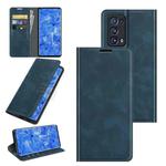 For OPPO Reno6 Pro+ 5G Retro-skin Business Magnetic Suction Leather Case with Holder & Card Slots & Wallet(Dark Blue)