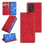 For OPPO Reno6 Pro+ 5G Retro-skin Business Magnetic Suction Leather Case with Holder & Card Slots & Wallet(Red)