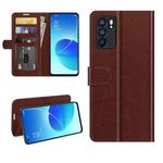 For OPPO Reno6 5G R64 Texture Single Horizontal Flip Protective Case with Holder & Card Slots & Wallet& Photo Frame(Brown)