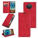 For Nokia X10/X20 Retro-skin Business Magnetic Suction Leather Case with Holder & Card Slots & Wallet(Red)