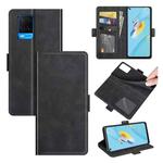 For OPPO A54 4G Dual-side Magnetic Buckle Horizontal Flip Leather Case with Holder & Card Slots & Wallet(Black)