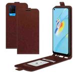For OPPO A54 4G R64 Texture Single Vertical Flip Leather Protective Case with Card Slots & Photo Frame(Brown)