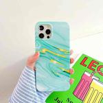 For iPhone 11 Pro Max Thickened TPU Glazed Marble Mobile Phone Case(Green)