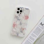 For iPhone 12 Frosted Flowers Pattern IMD TPU Case(Pink)