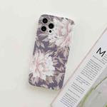 For iPhone 12 Pro Frosted Flowers Pattern IMD TPU Case(Gray)