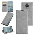 For Nokia G10/G20 Retro-skin Business Magnetic Suction Leather Case with Holder & Card Slots & Wallet(Grey)