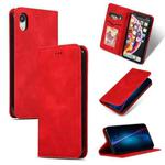 For iPhone XR Retro Skin Feel Business Magnetic Horizontal Flip Leather Case(Red)