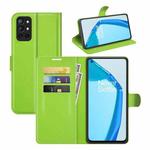 For OnePlus 9R Litchi Texture Horizontal Flip Protective Case with Holder & Card Slots & Wallet(Green)