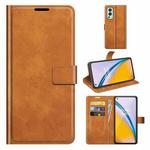For OnePlus Nord 2 5G Retro Calf Pattern Buckle Horizontal Flip Leather Case with Holder & Card Slots & Wallet(Yellow)