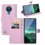 For Nokia 1.4 Litchi Texture Horizontal Flip Protective Case with Holder & Card Slots & Wallet(Pink)