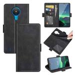 For Nokia 1.4 Dual-side Magnetic Buckle Horizontal Flip Leather Case with Holder & Card Slots & Wallet(Black)