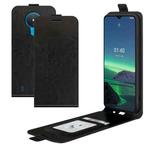 For Nokia 1.4 R64 Texture Single Vertical Flip Leather Protective Case with Card Slots & Photo Frame(Black)