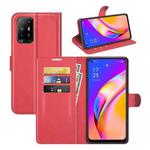 For OPPO A94 5G / F19 Pro+ 5G / Reno5 Z Litchi Texture Horizontal Flip Protective Case with Holder & Card Slots & Wallet(Red)