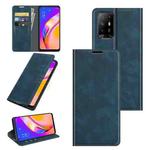 For OPPO A94 5G / F19 Pro+ 5G / Reno5 Z Retro-skin Business Magnetic Suction Leather Case with Holder & Card Slots & Wallet(Dark Blue)