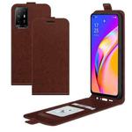 For OPPO A94 5G / F19 Pro+ 5G / Reno5 Z R64 Texture Single Vertical Flip Leather Protective Case with Card Slots & Photo Frame(Brown)