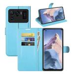 For Xiaomi Mi 11 Ultra Litchi Texture Horizontal Flip Protective Case with Holder & Card Slots & Wallet(Blue)