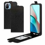 For Xiaomi Mi 11 Lite R64 Texture Single Vertical Flip Leather Protective Case with Card Slots & Photo Frame(Black)