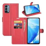 For OnePlus Nord N200 5G Litchi Texture Horizontal Flip Protective Case with Holder & Card Slots & Wallet(Red)