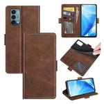 For OnePlus Nord N200 5G Dual-side Magnetic Buckle Horizontal Flip Leather Case with Holder & Card Slots & Wallet(Brown)