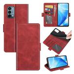 For OnePlus Nord N200 5G Dual-side Magnetic Buckle Horizontal Flip Leather Case with Holder & Card Slots & Wallet(Red)